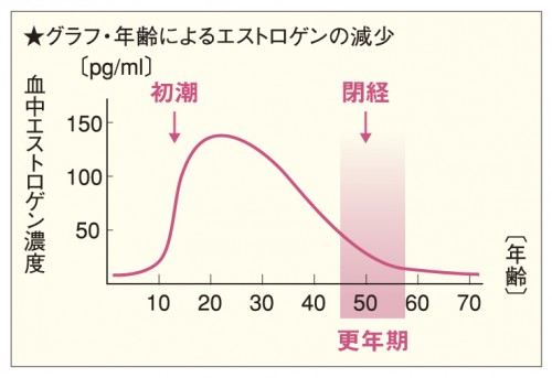 １．エストロゲンの分泌グラフ